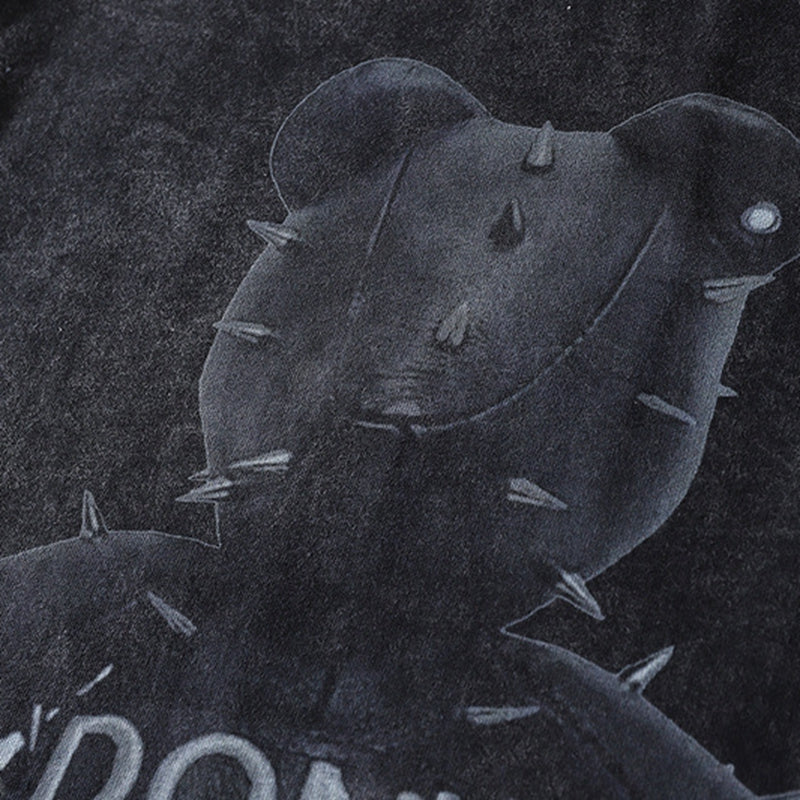 Oversized Vintage Bear Tee "Don't Hug Me"